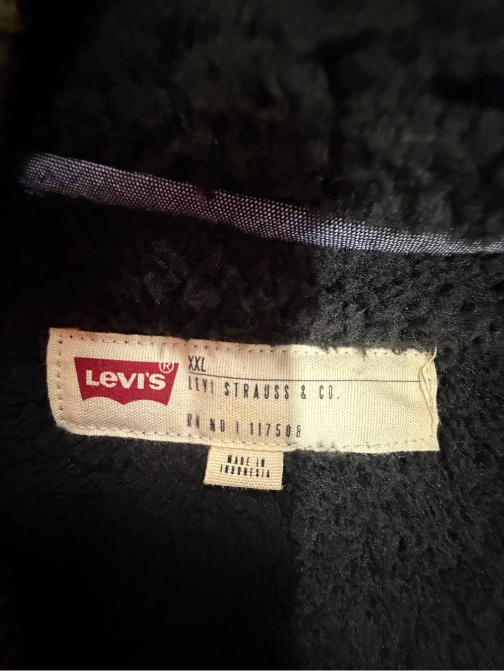 Levi’s Men’s XXL Hooded Houndstooth Plaid Sherpa Lined Zip Jacket B332 - Picture 4 of 5